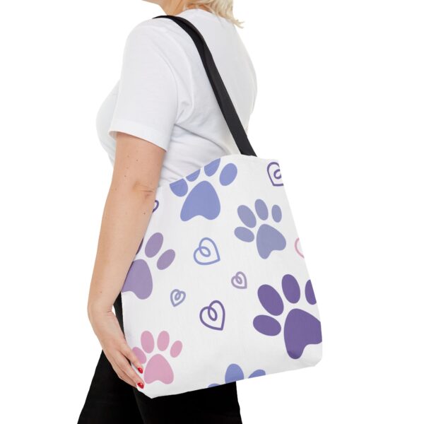 Cute Paw Print Tote Bag - Customizable - Image 3